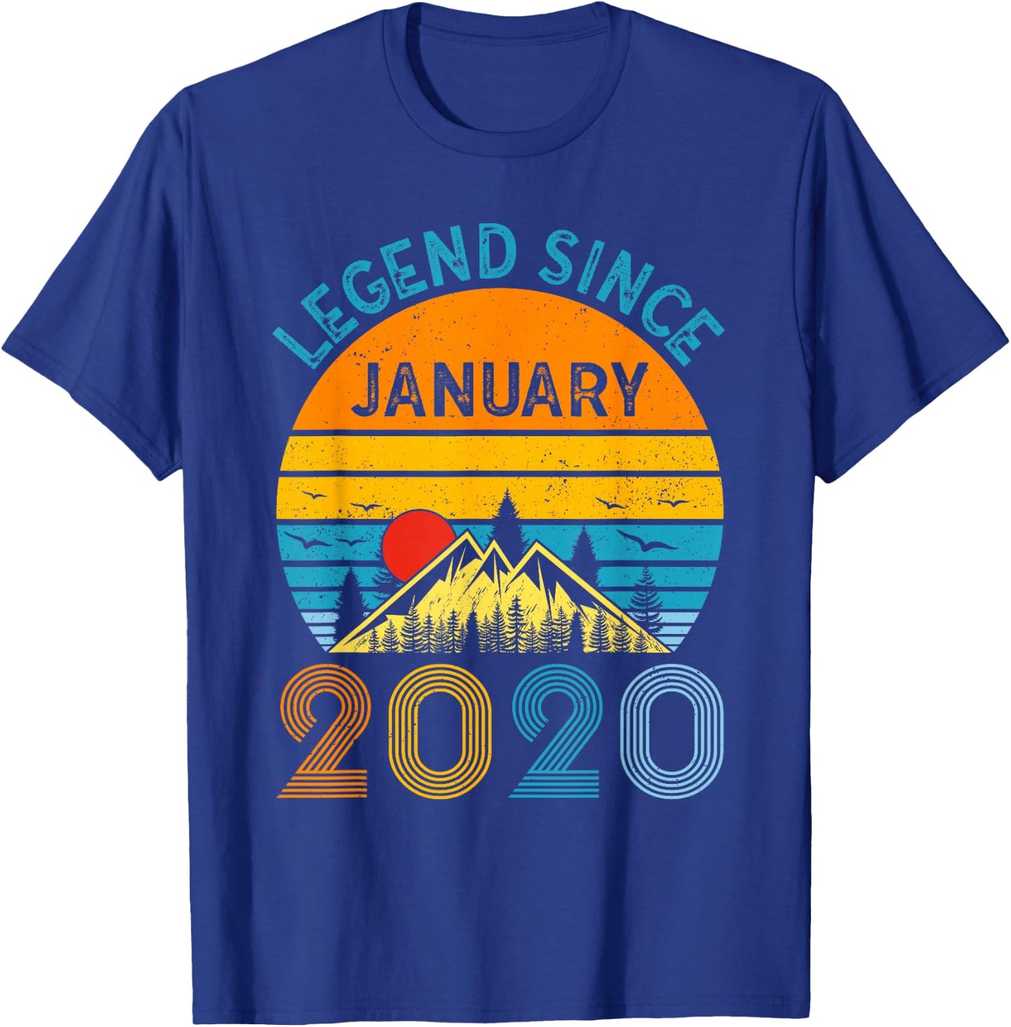 6th Birthday Gifts Legend Since January 2020 6 Years Old T-Shirt - T-Shirt | Royal