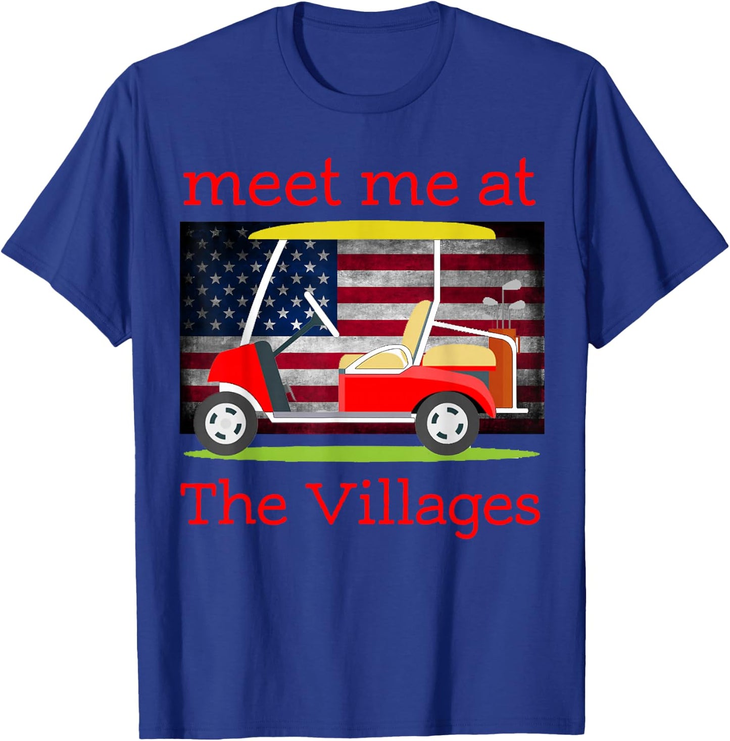 The Villages Florida Retirement American Flag T-Shirt - T-Shirt | Royal