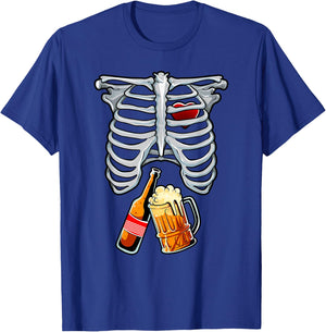 Skeleton Costume Halloween Beer Xray Matching Family Dad T-Shirt - T-Shirt | Royal