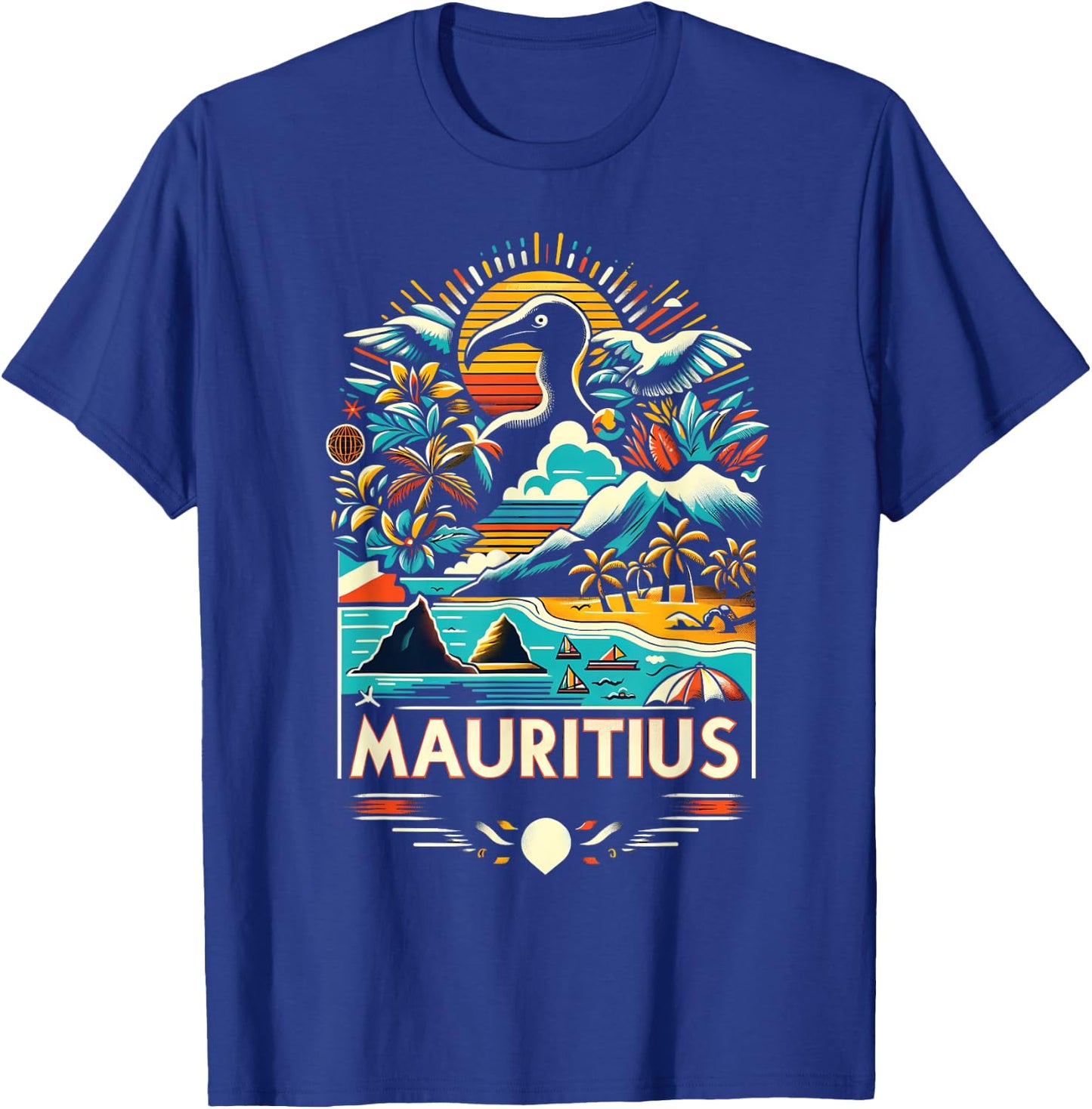 Mauritius Africa Vintage Art T-Shirt - T-Shirt | Royal