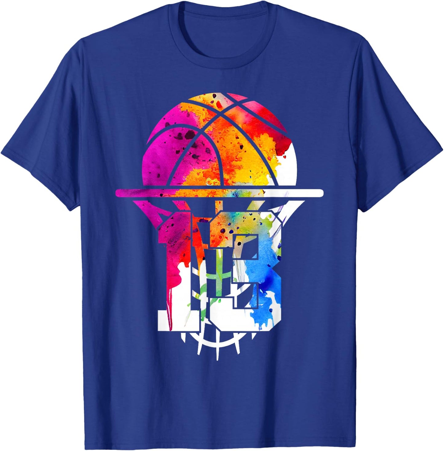 13 Years Basketball 13th Birthday T-Shirt - T-Shirt | Royal