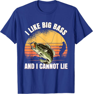 I Like Big Bass And I Cannot Lie Fishing T-Shirt - T-Shirt | Royal