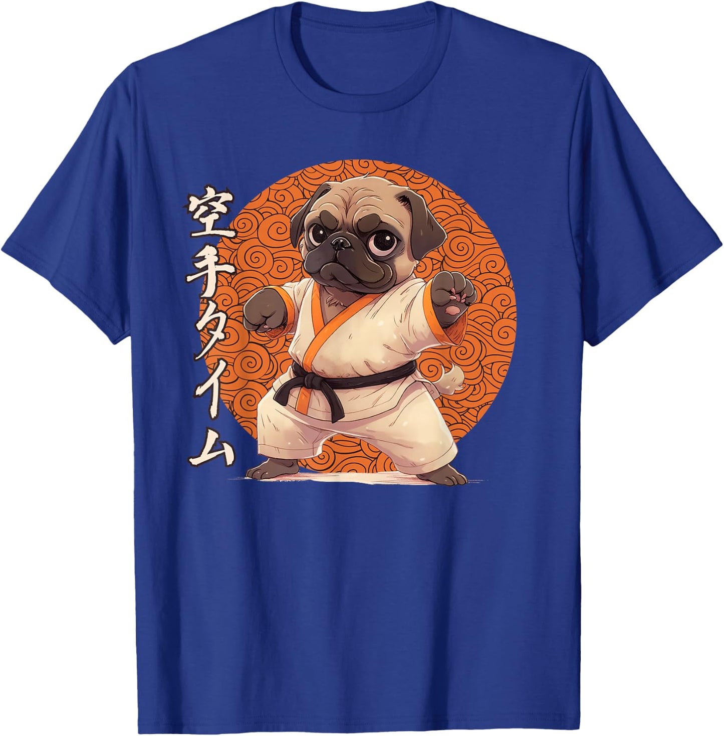 Pug Karate, Ninja Pug Anime, Karate Pug T-Shirt - T-Shirt | Royal