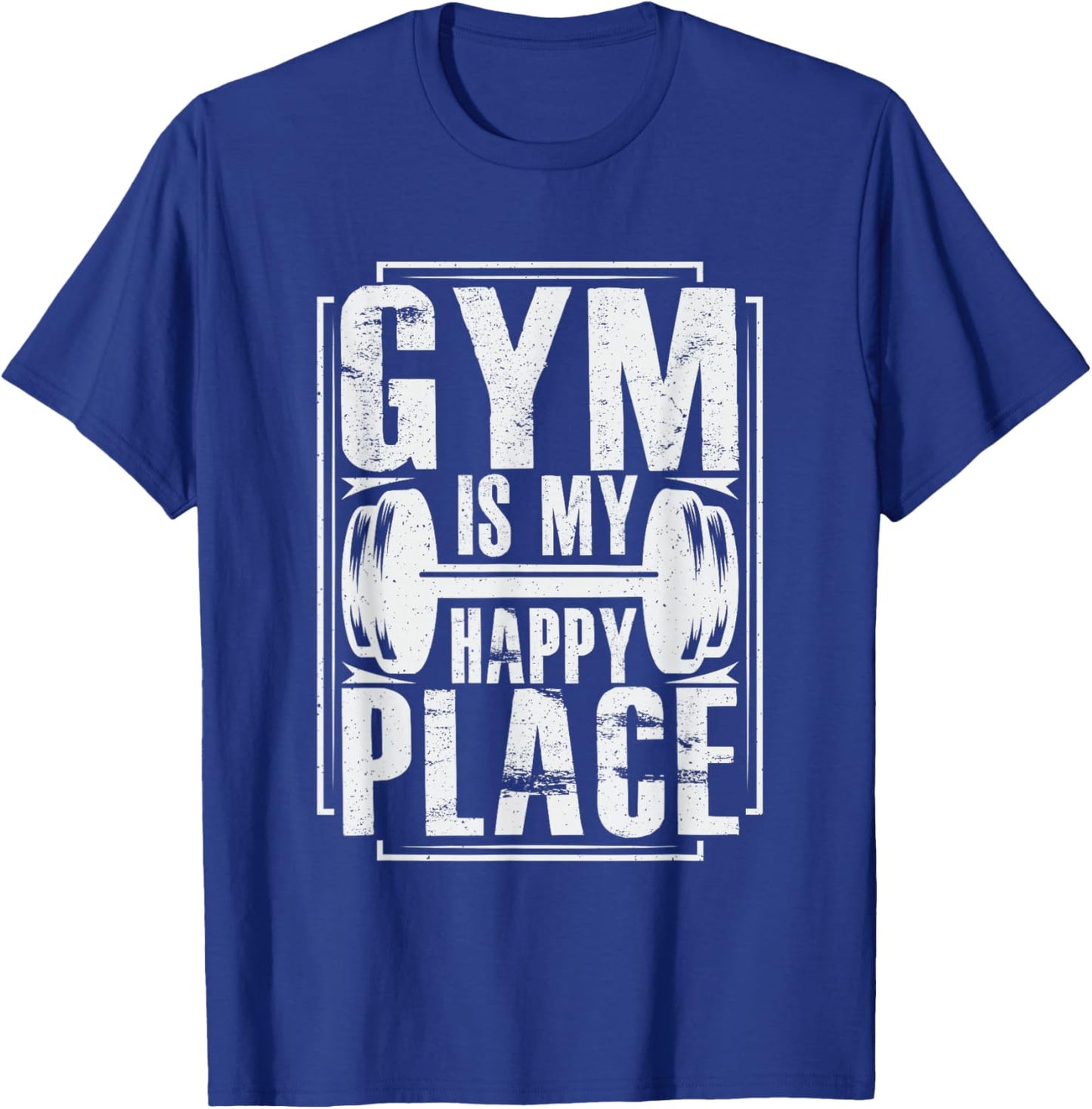 Gym Is My Happy Place - Throwback Design - Classic T-Shirt - T-Shirt | Royal