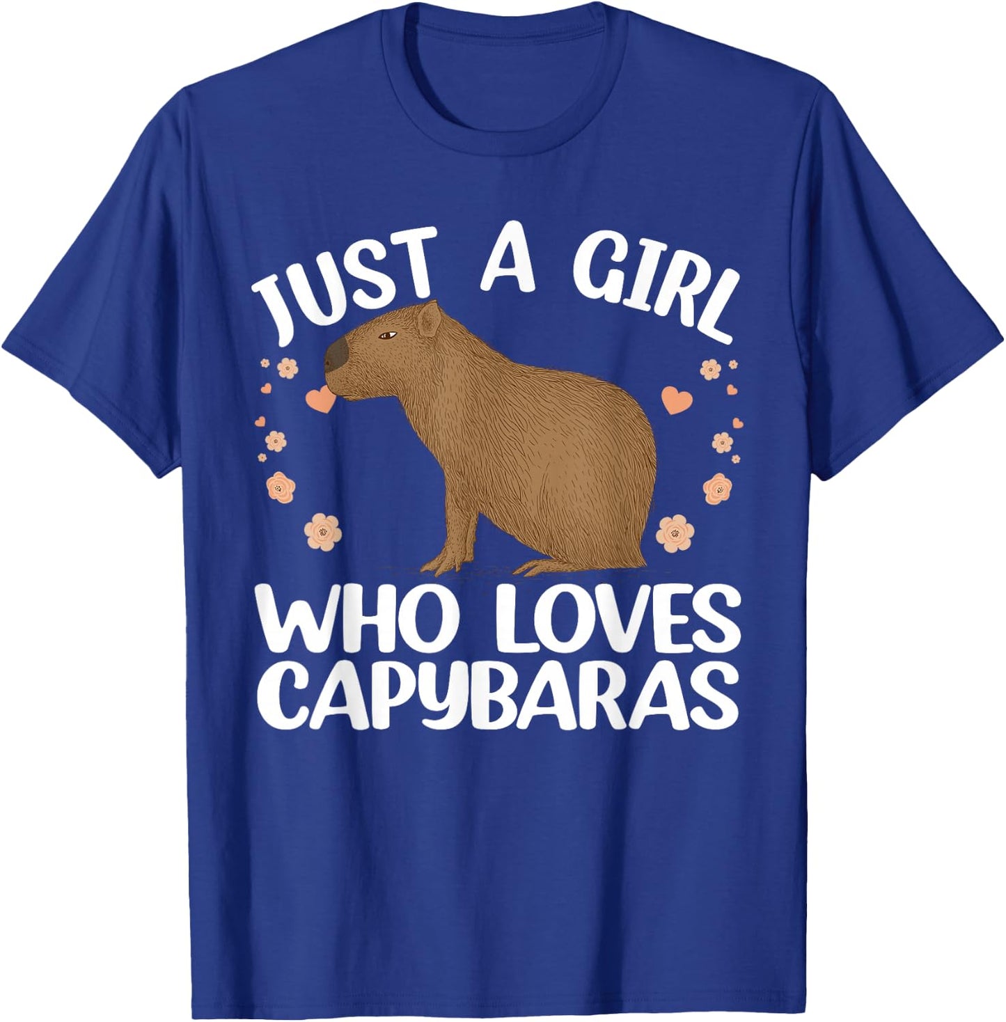 Cool Capybara Design Girls Rodent Animal Capybara Small T-Shirt - T-Shirt | Royal