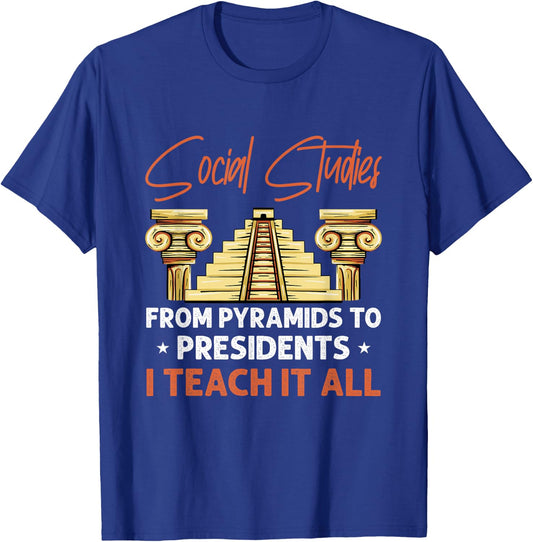 Social Studies Teacher World History Teacher T-Shirt - T-Shirt | Royal