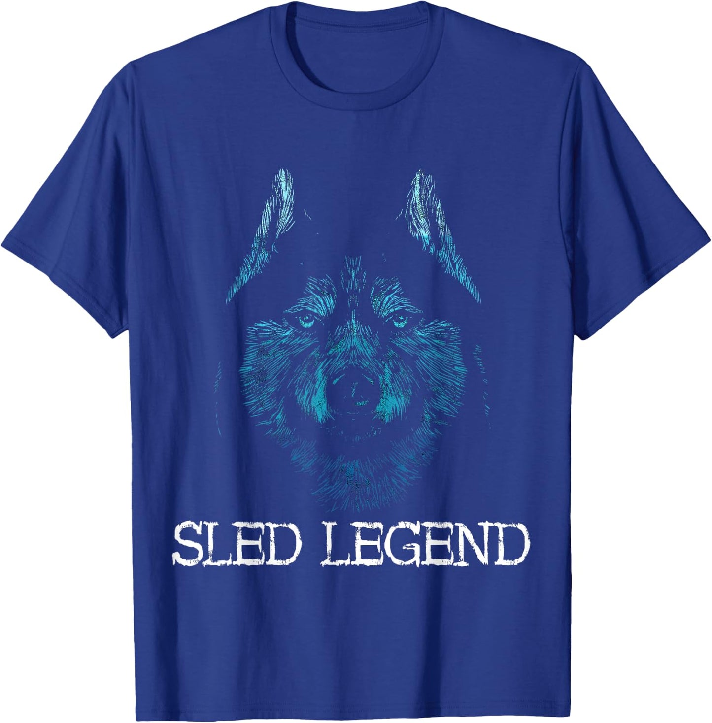 Sled Dog Husky Dog Sled Legend Alaska Winter Mushing Sleigh T-Shirt - T-Shirt | Royal
