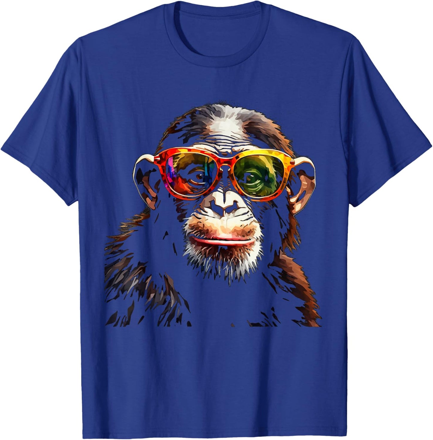 Monkey Sunglasses Animal Zoo Colourful Art Monkey T-Shirt - T-Shirt | Royal