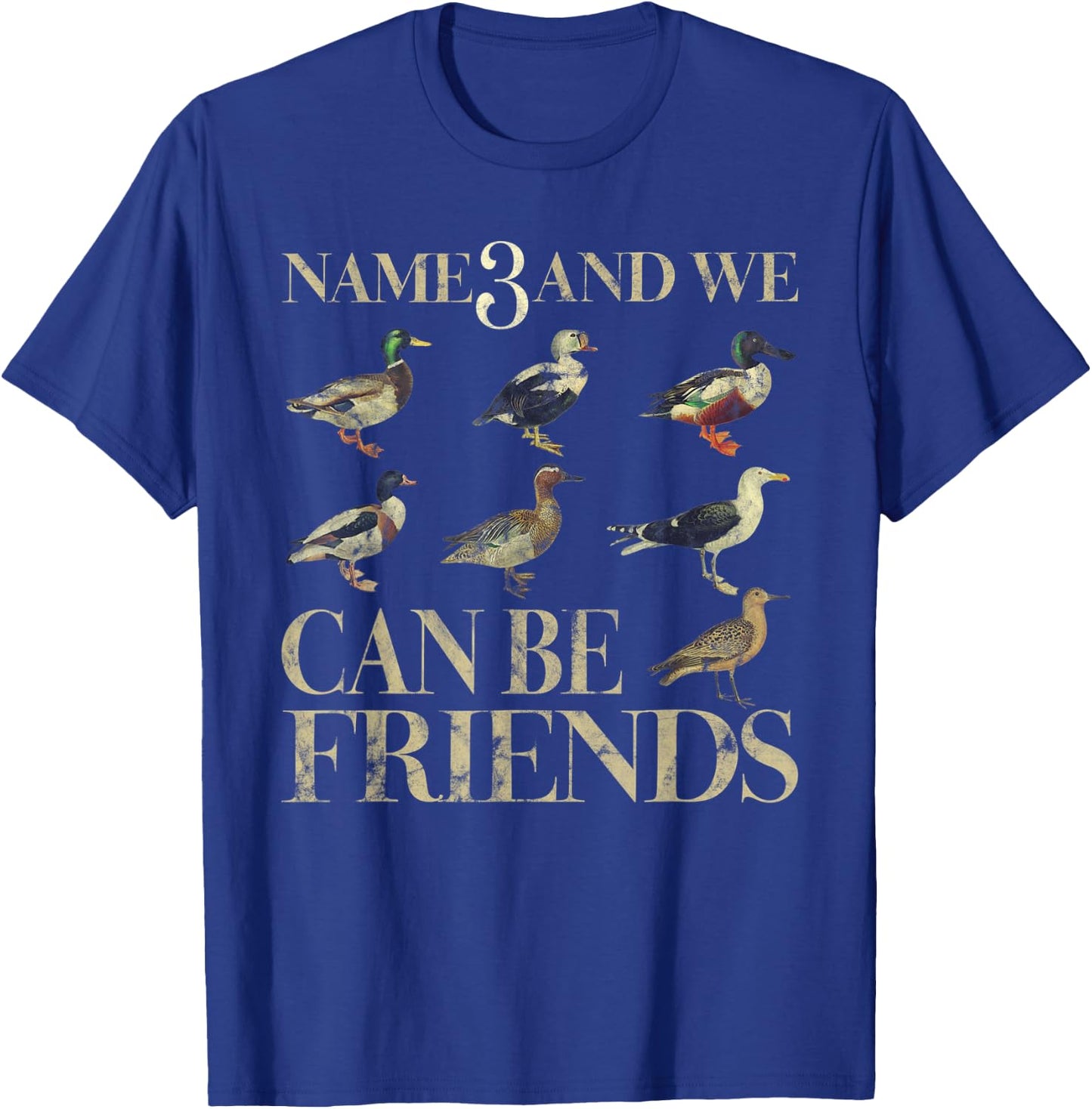 Name 3 And We Can Be Friends Funny Duck T-Shirt - T-Shirt | Royal