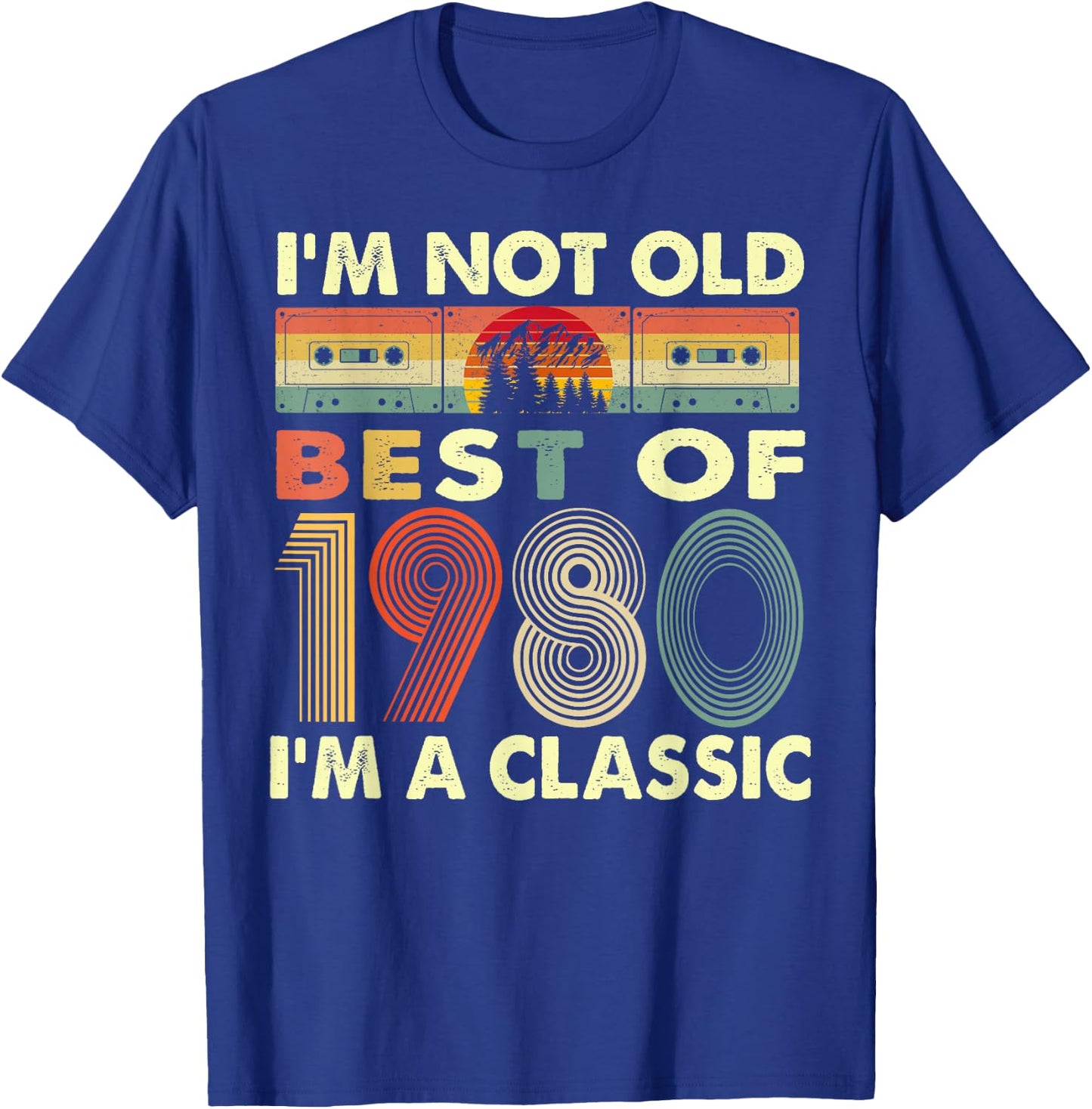 I'm Not Old I'm A Classic Vintage 1980 42nd Birthday Gifts T-Shirt - T-Shirt | Royal