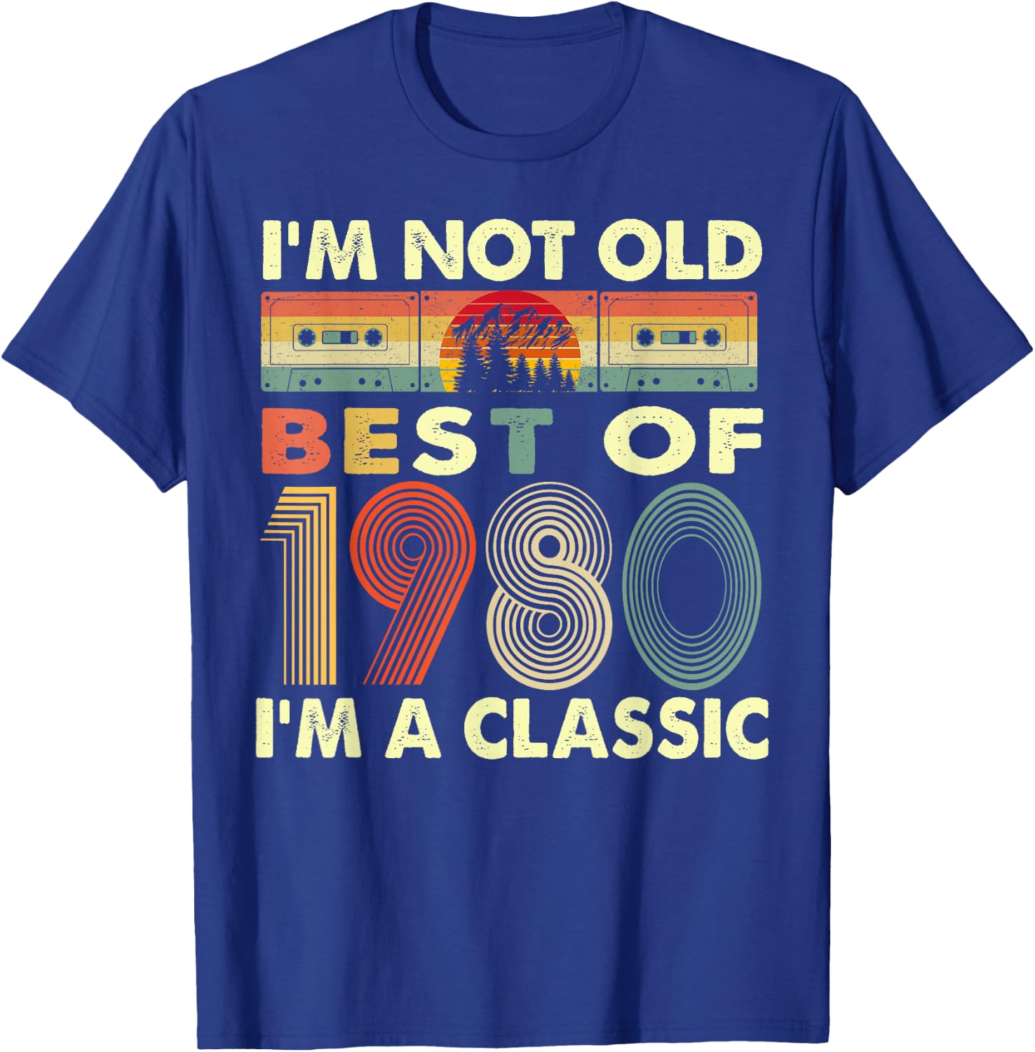 I'm Not Old I'm A Classic Vintage 1980 42nd Birthday Gifts T-Shirt - T-Shirt | Royal