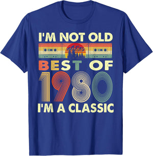 I'm Not Old I'm A Classic Vintage 1980 42nd Birthday Gifts T-Shirt - T-Shirt | Royal