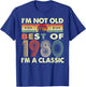 I'm Not Old I'm A Classic Vintage 1980 42nd Birthday Gifts T-Shirt - T-Shirt | Royal