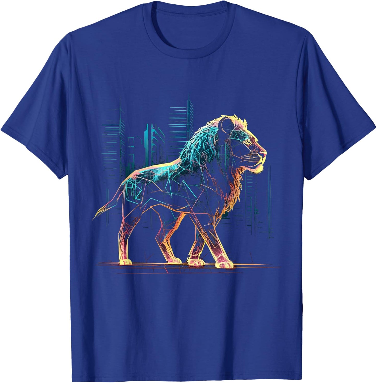 Lion Fantasy Art - Animal Architecture Motif Zoo Lion T-Shirt - T-Shirt | Royal