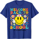 Retro Groovy Welcome Back To School Shool Nurse Smile Face T-Shirt - T-Shirt | Royal