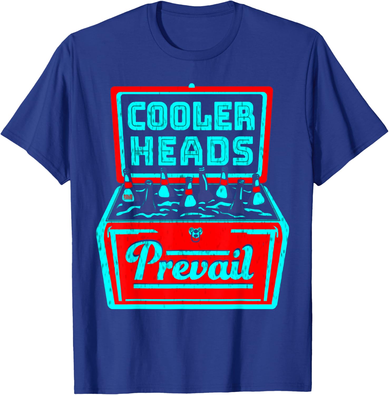 Beer Lover Men Dad Cooler Heads Prevail T-Shirt - T-Shirt | Royal