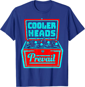 Beer Lover Men Dad Cooler Heads Prevail T-Shirt - T-Shirt | Royal
