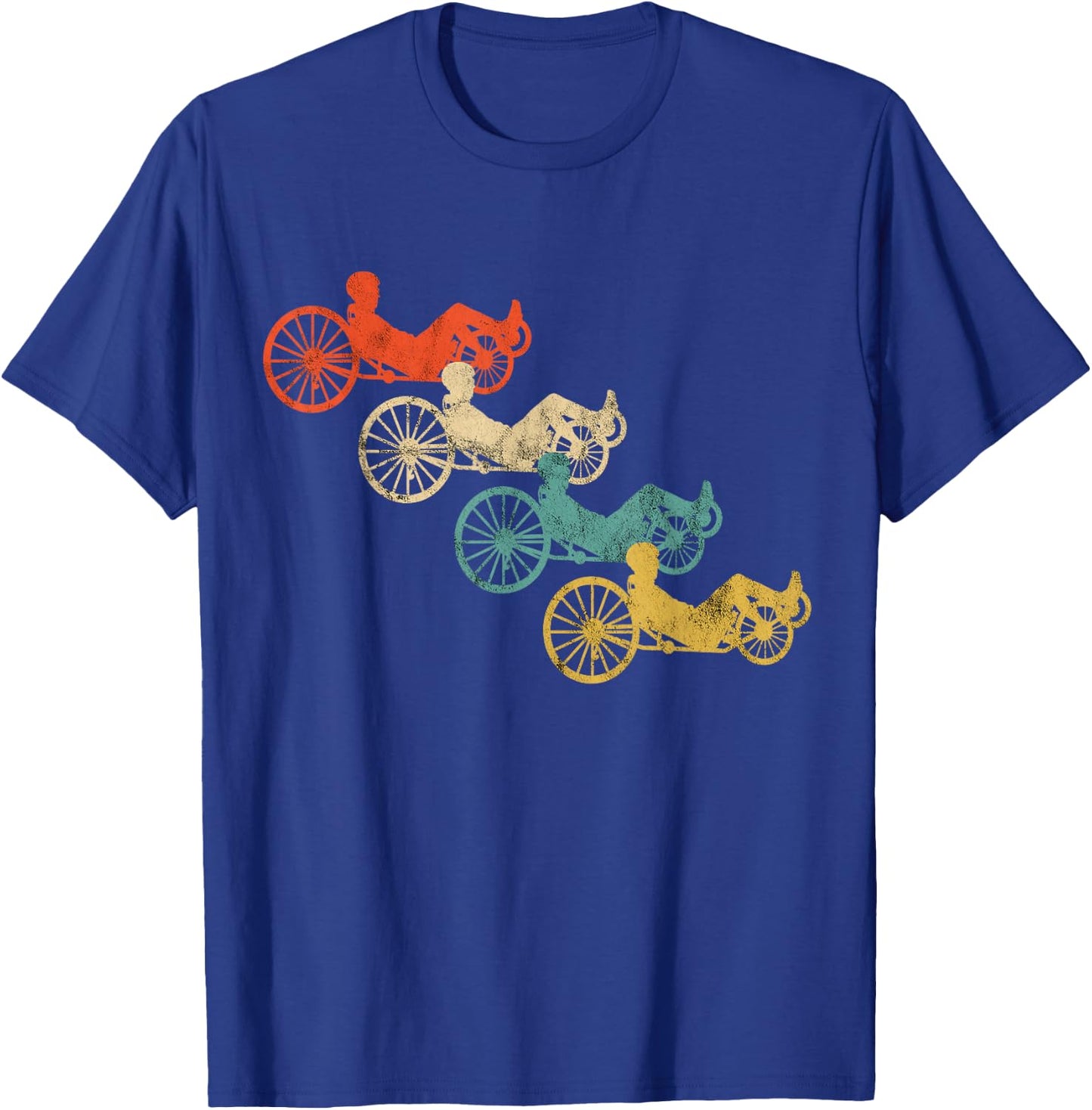 Retro Vintage Recumbent Bike Cyclist Recumbent Trike Cycling T-Shirt - T-Shirt | Royal