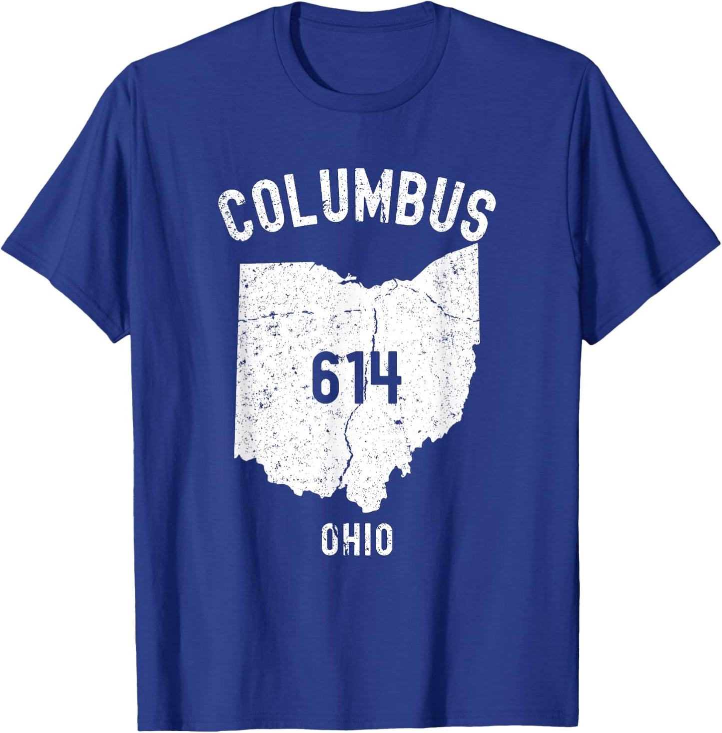 Columbus Ohio OH 614 Vintage Athletic Style T-Shirt - T-Shirt | Royal