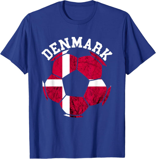 Danish Pride Denmark Soccer Team Ball Denmark Danish Flag T-Shirt - T-Shirt | Royal