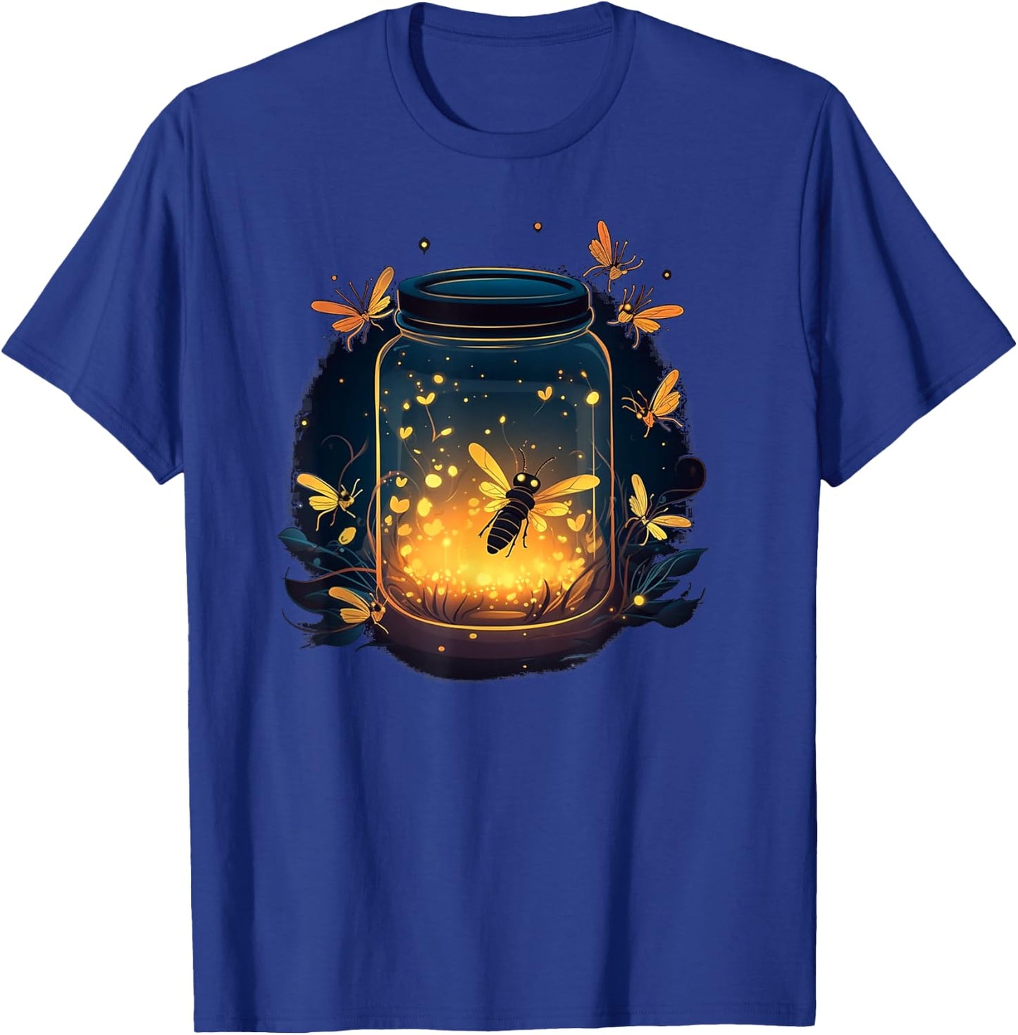 Glowing Fireflies in Jar T-Shirt - T-Shirt | Royal