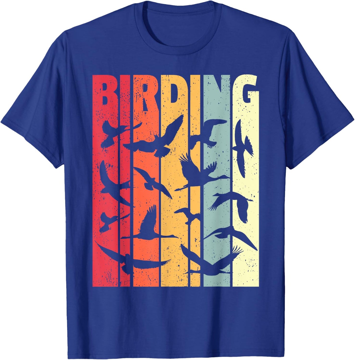 Birding Retro Birdwatcher Birder T-Shirt - T-Shirt | Royal