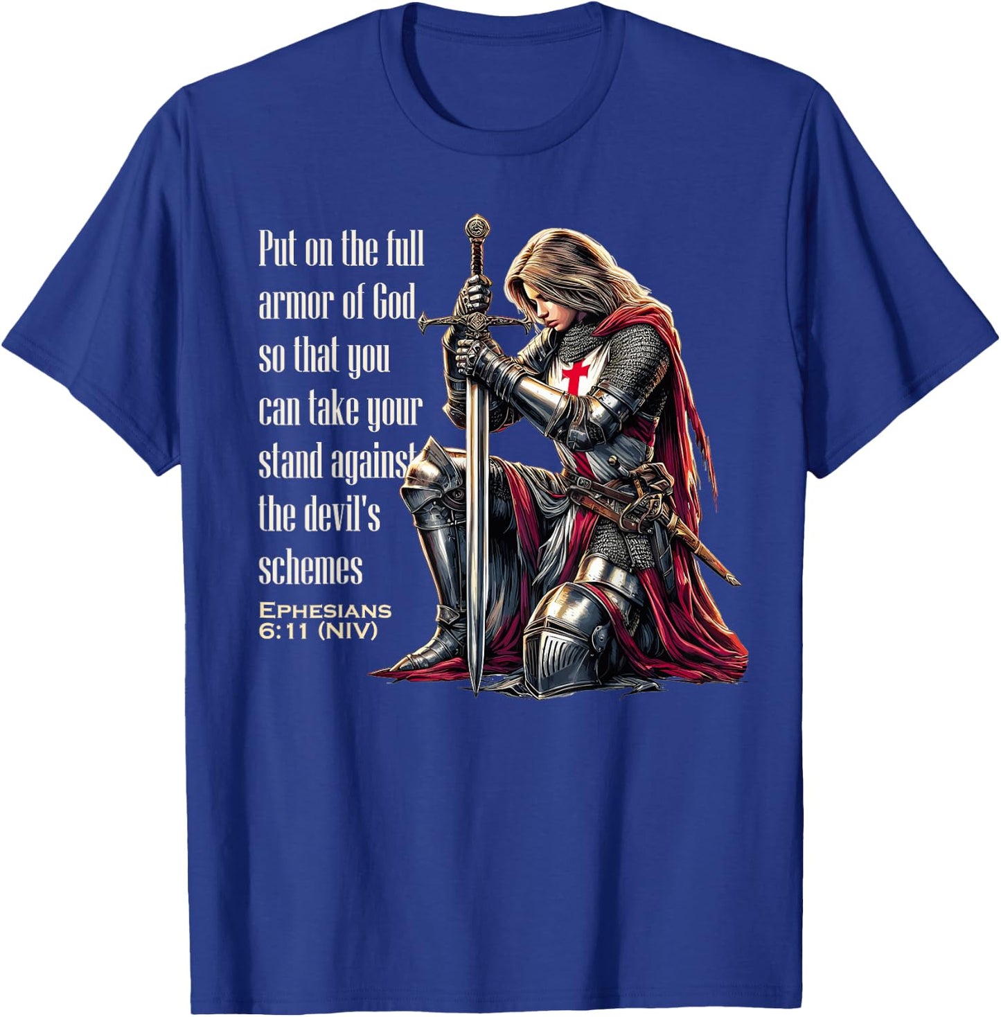 Templar Women Knight Christian Bible Verse Saying Lord T-Shirt - T-Shirt | Royal