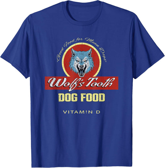 Wolf's Tooth Dog Food | Classic Hollywood Movie Distressed T-Shirt - T-Shirt | Royal