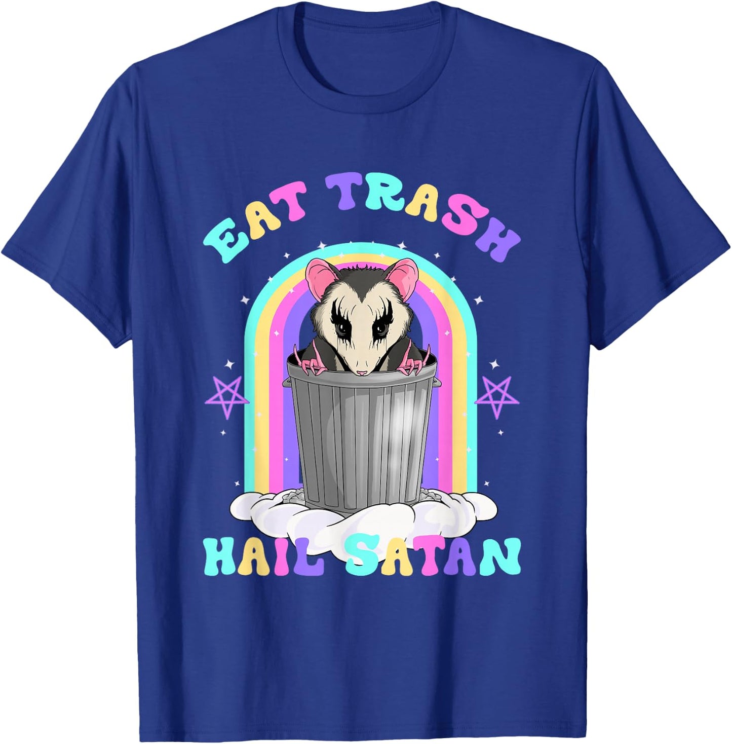 Eat Trash Hail Satan Raccoon Pentagram Trash Panda Satanist T-Shirt - T-Shirt | Royal