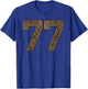 Leopard Number 77 Athlete Sports Jersey Supporter Fanwear T-Shirt - T-Shirt | Royal