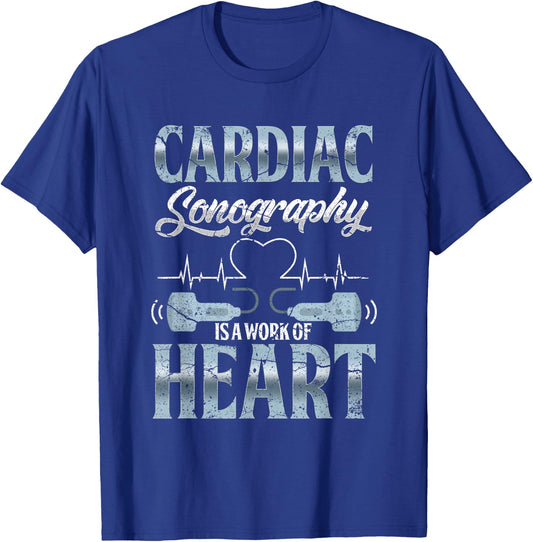 Cardiac Sonography Ultrasound Echography Medical Diagnostic T-Shirt - T-Shirt | Royal