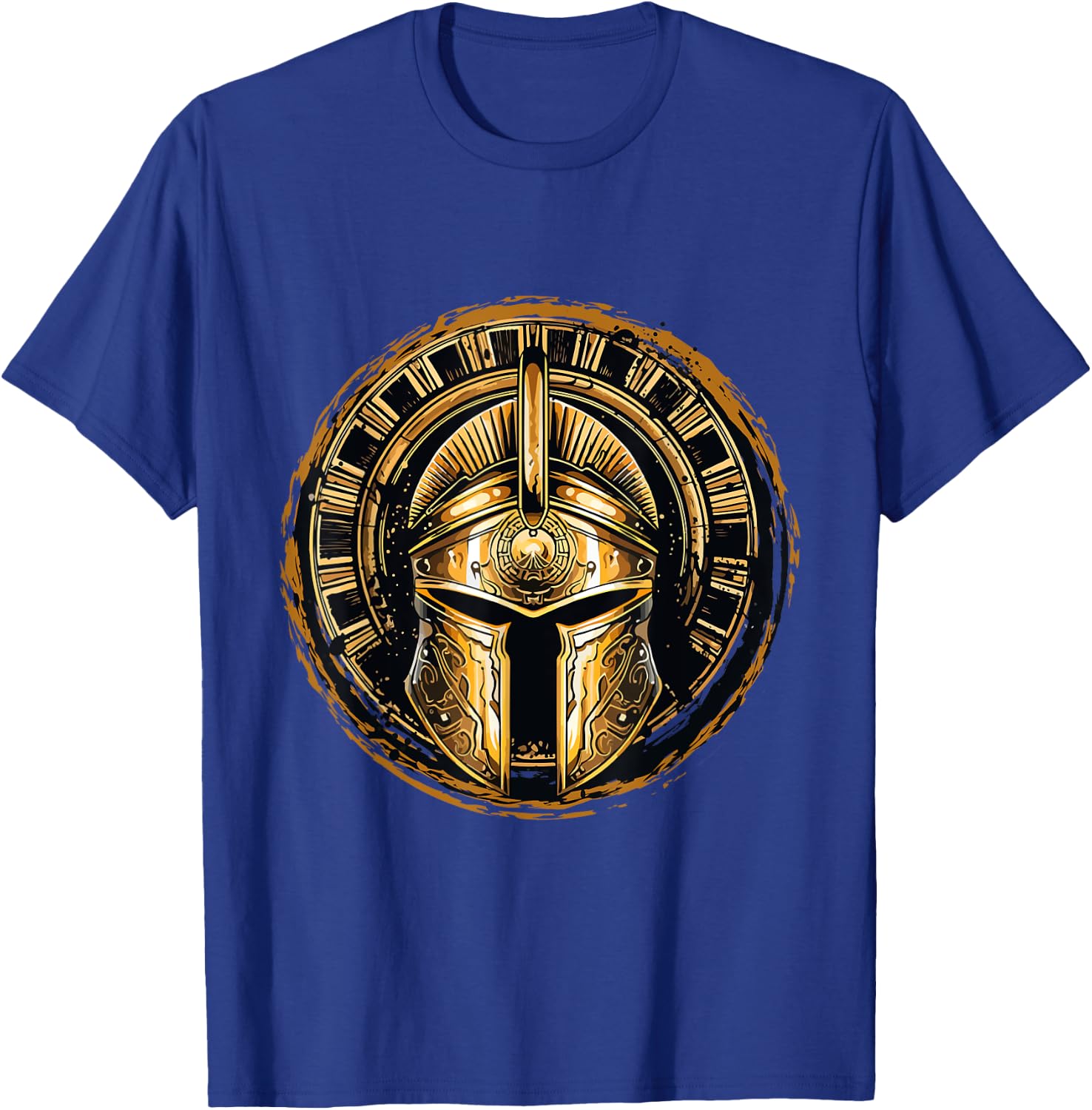 Golden Spartan Helmet | Gladiator Gym Spartans Warrior T-Shirt - T-Shirt | Royal