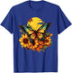 Butterflies Sunflower Design T-Shirt - T-Shirt | Royal