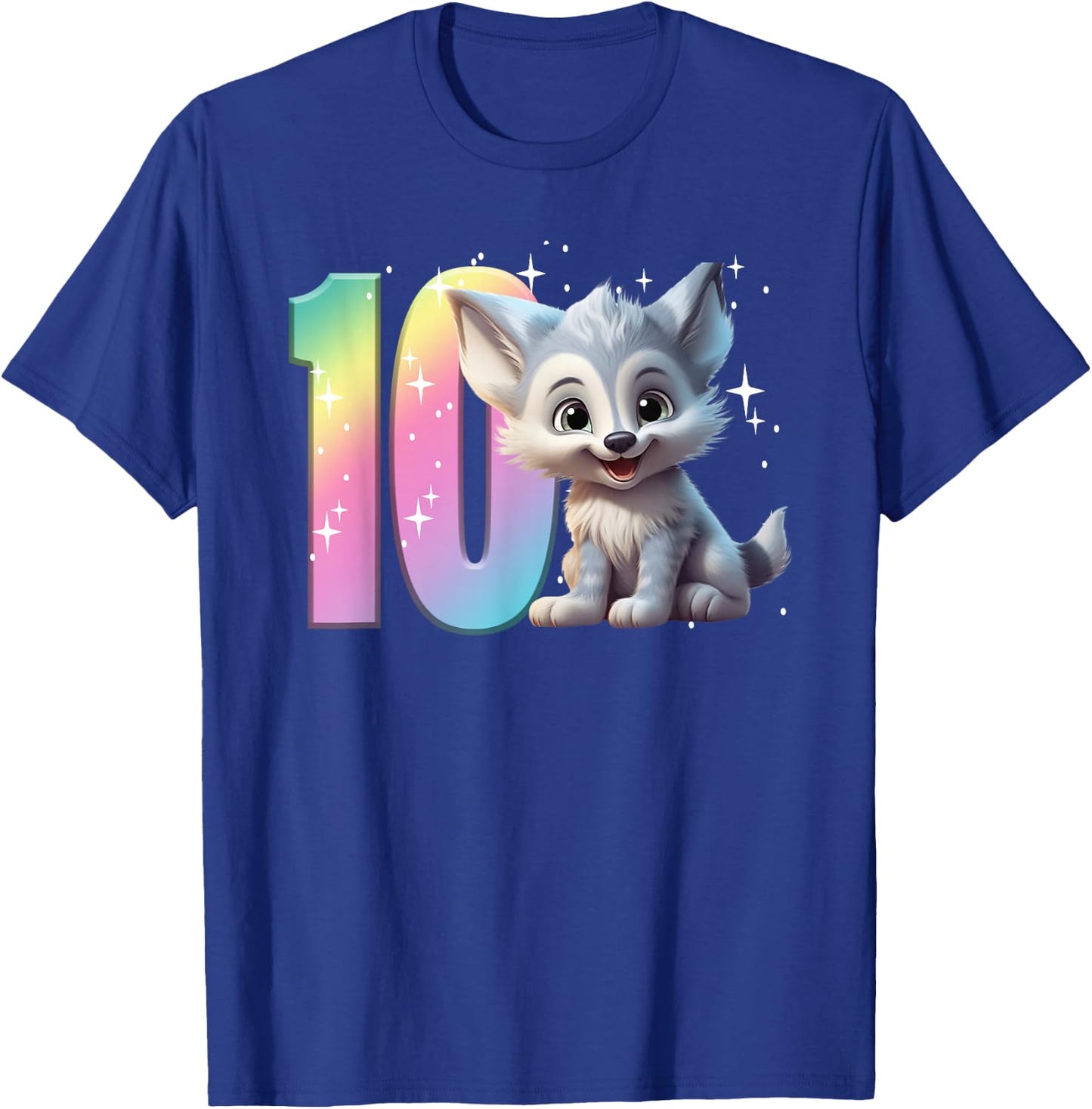 10th Birthday Wolf Shirt Birthday Girl Double Digits Wolves T-Shirt - T-Shirt | Royal