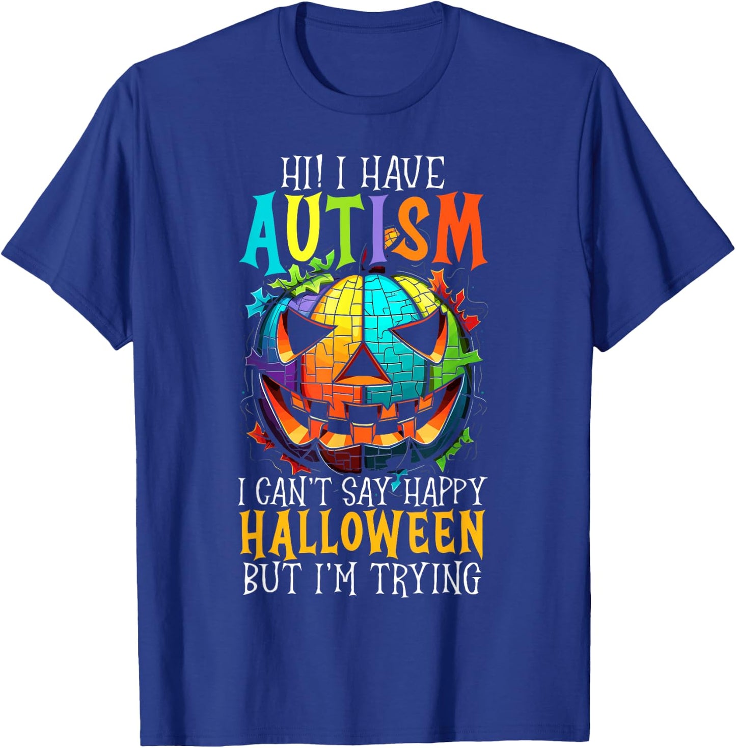 Autism Halloween Puzzle Trick Or Treat Autism Awareness T-Shirt - T-Shirt | Royal