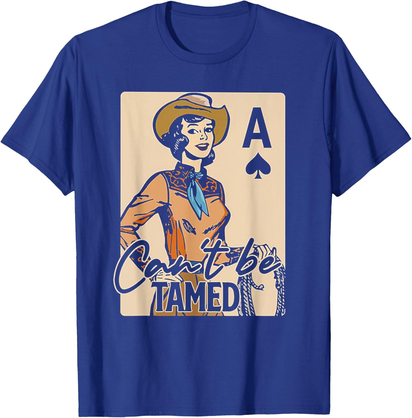 Retro Cowgirl Card Can't Be Tamed Western Country Midwest T-Shirt - T-Shirt | Royal