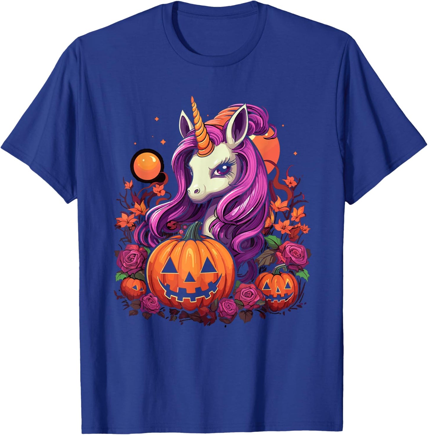 Cute Halloween Girly Halloween Unicorn Halloween Pumpkin T-Shirt - T-Shirt | Royal