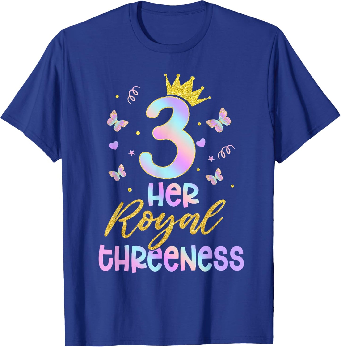 Her Royal Threeness Birthday Decorations 3rd Birthday Girl T-Shirt - T-Shirt | Royal