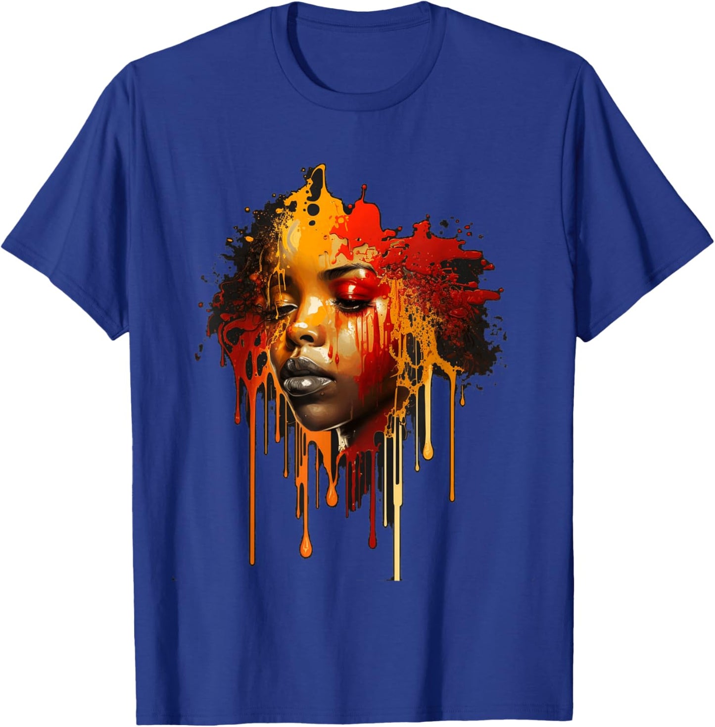 Black Queen Melanin Dripping Art Black History T-Shirt - T-Shirt | Royal