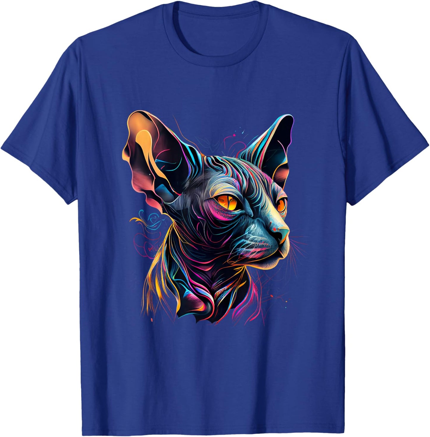 Sphynx Cat Lovers Colorful Pop Art Syphnx Cat Men Women Girls Kids T-Shirt - T-Shirt | Royal