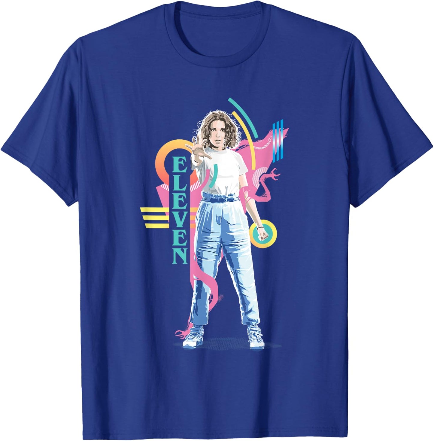 Stranger Things Vintage Retro Eleven Superpowered 80's Icon T-Shirt - T-Shirt | Royal