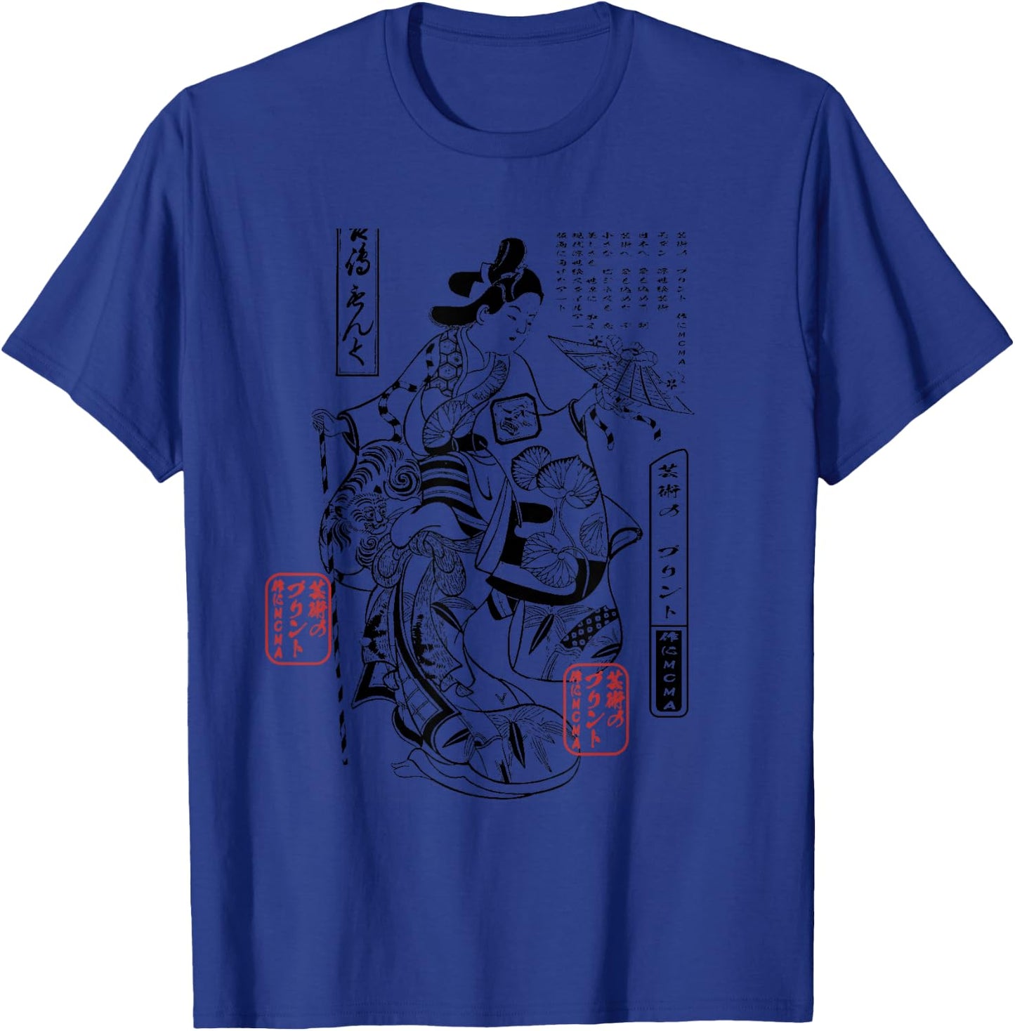 Japanese Geisha Ukiyo-e Aesthetic Art Print T-Shirt - T-Shirt | Royal