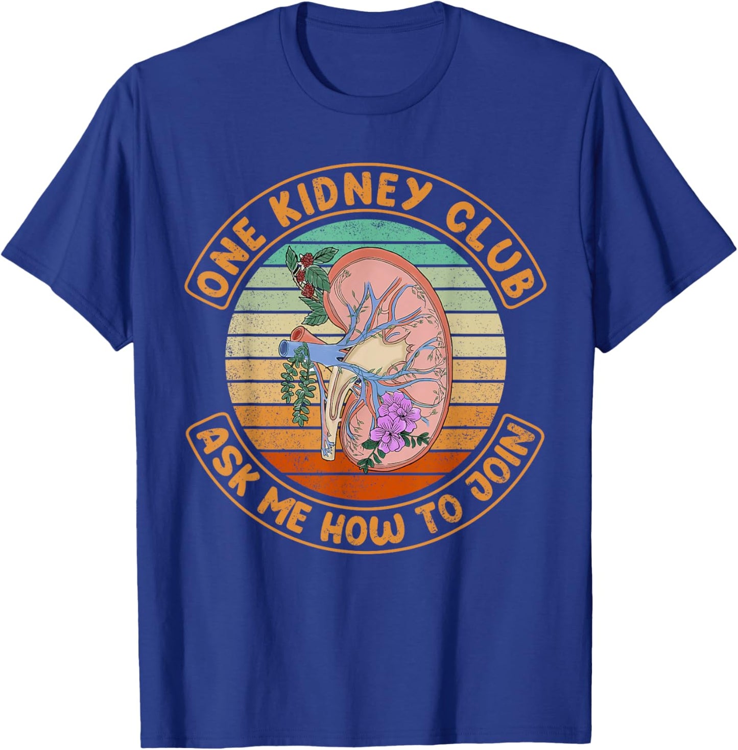 Vintage Funny Kidney Transplant One Kidney Club T-Shirt - T-Shirt | Royal