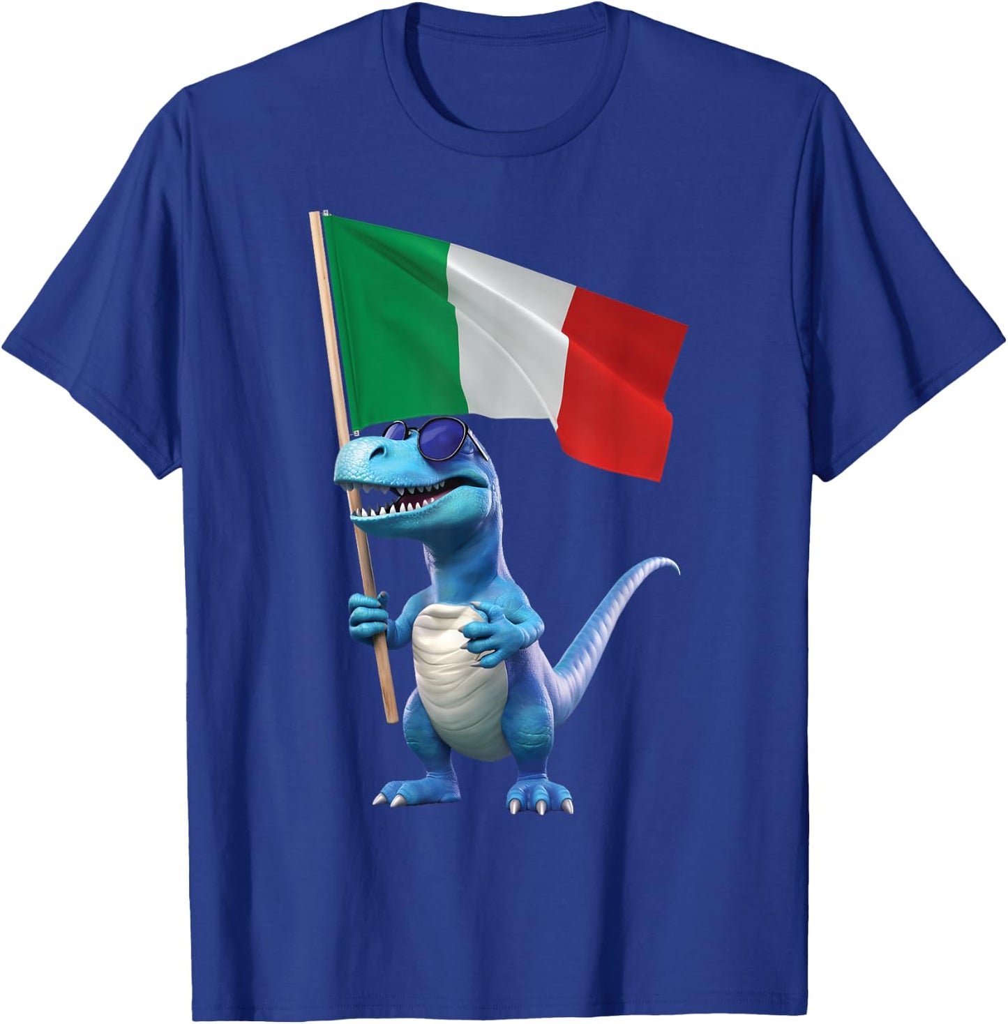 Italy Flag Dinosaur Italian Italia Rome Pizza Kids Trex T-Shirt - T-Shirt | Royal