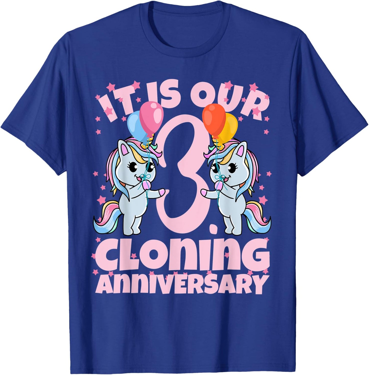 3rd Birthday Twins Girls Cloning Anniversary Sister Kids T-Shirt - T-Shirt | Royal
