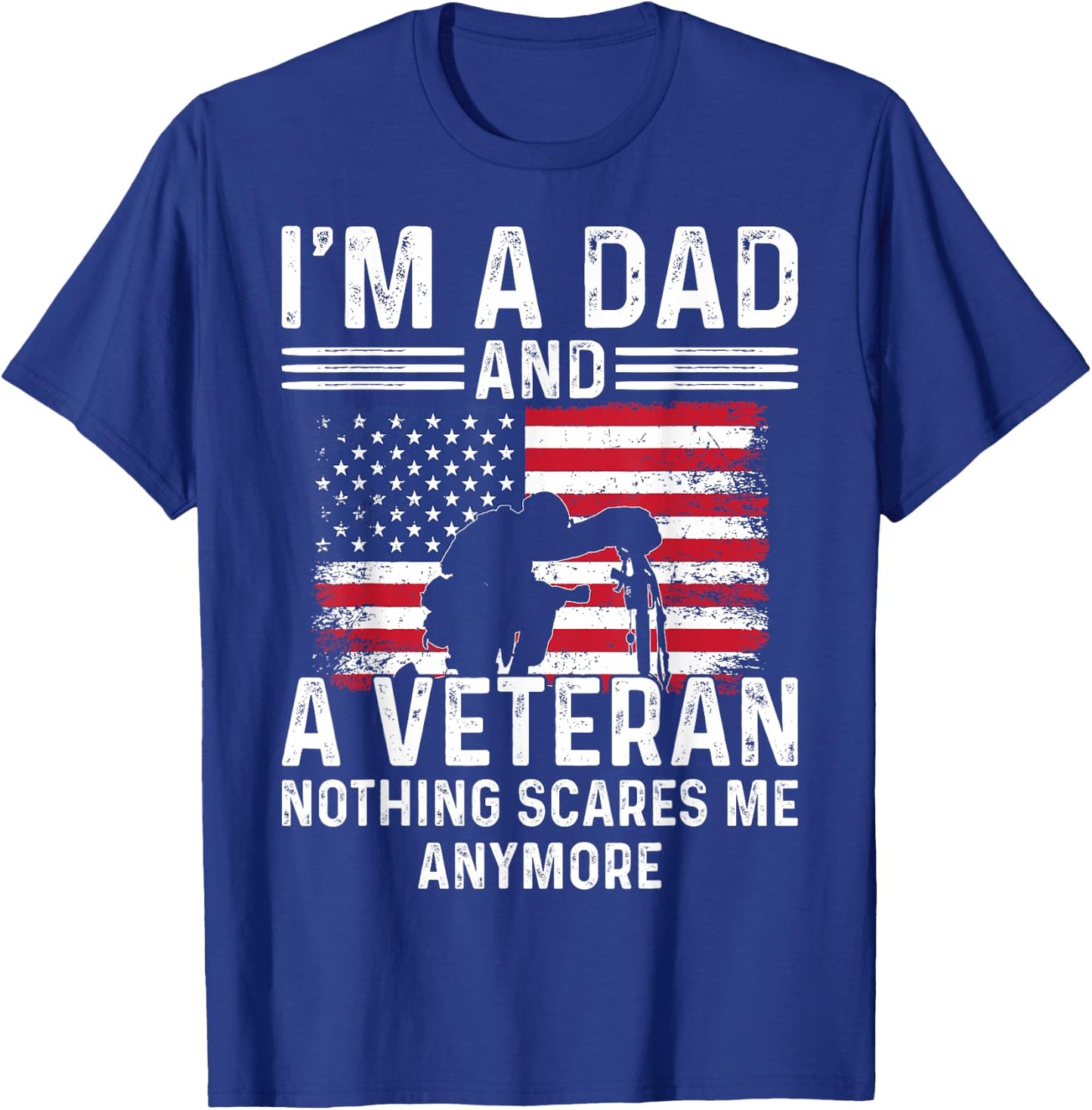 Patriotic Veterans Day I'm A Dad And A Veteran T-Shirt - T-Shirt | Royal