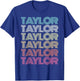 First Name Taylor Girl Boy Retro My Personalized Groovy 80's T-Shirt - T-Shirt | Royal