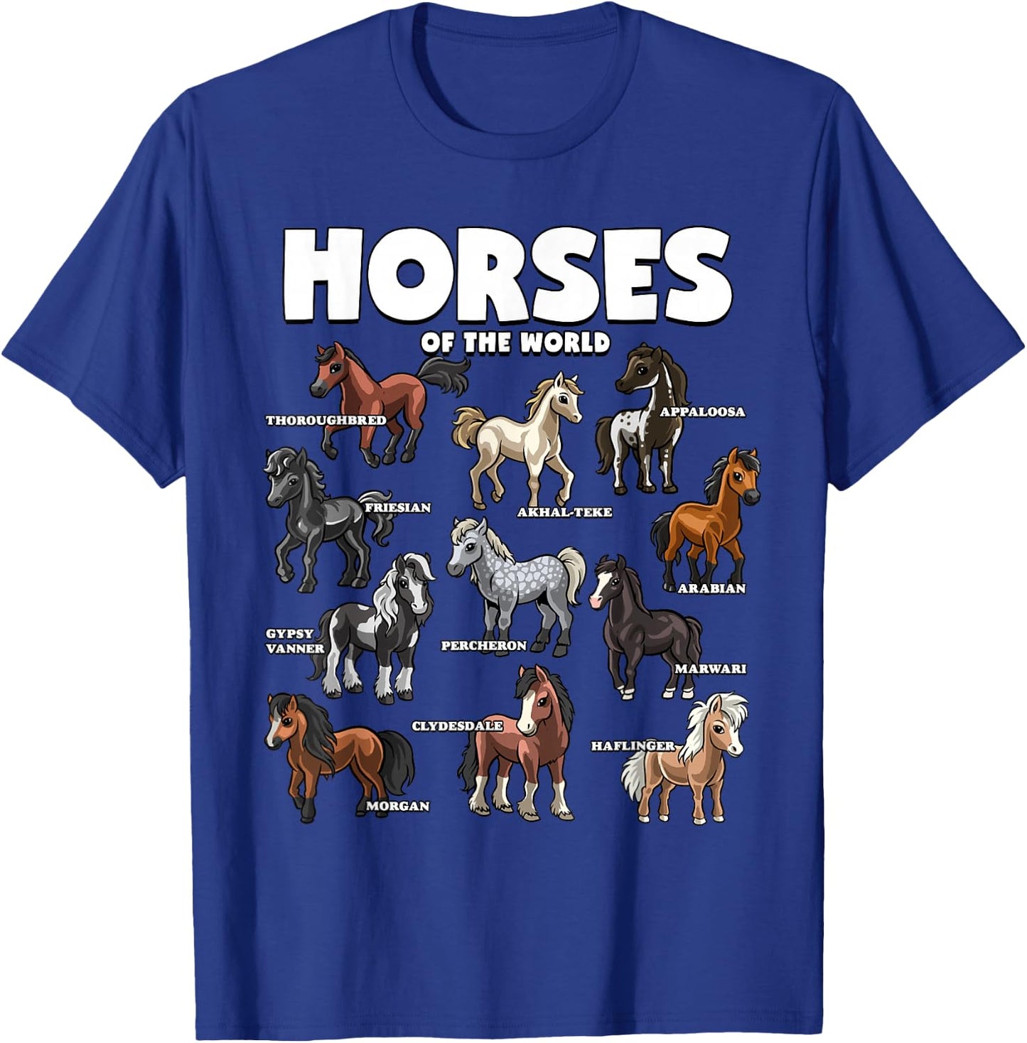 Horse Shirt Horses Animals of the World Horse Lover Cowboy T-Shirt - T-Shirt | Royal