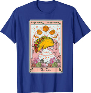 Taco Tarot Card Cinco Mayo Funny Mexican Tuesday Men Women T-Shirt - T-Shirt | Royal
