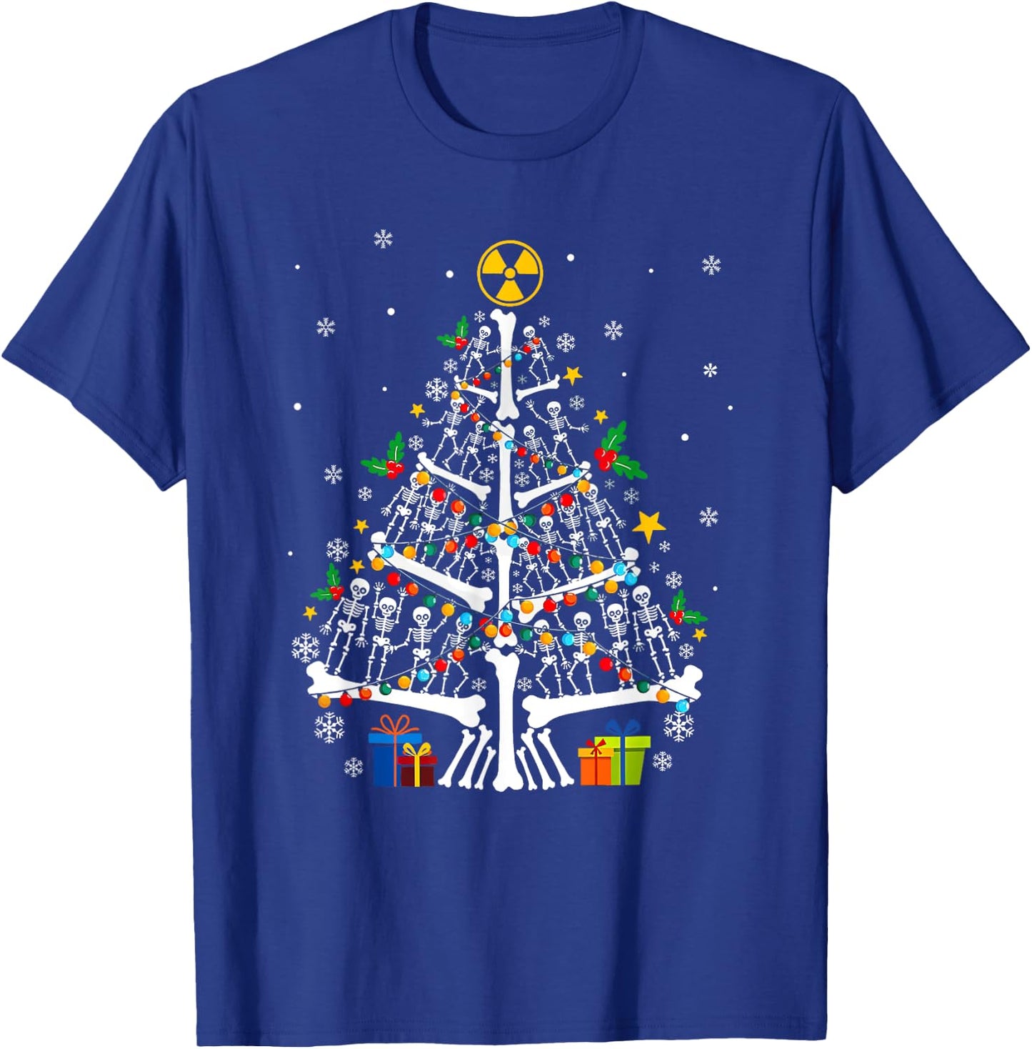 Radiology Christmas Skeleton Christmas Tree Xray Tech Radiol T-Shirt - T-Shirt | Royal